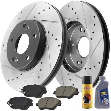 Motorbymotor MotorbyMotor Front 300mm Brake Rotor & Brake Pad kit w/CLEANER 12051020&D1444CF(8Pack) BRF12051020BK-D1444CF